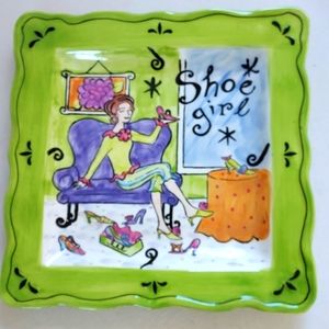 CERTIFIED INTERNATIONAL Jennifer Brinkley Shoe Girl Plate